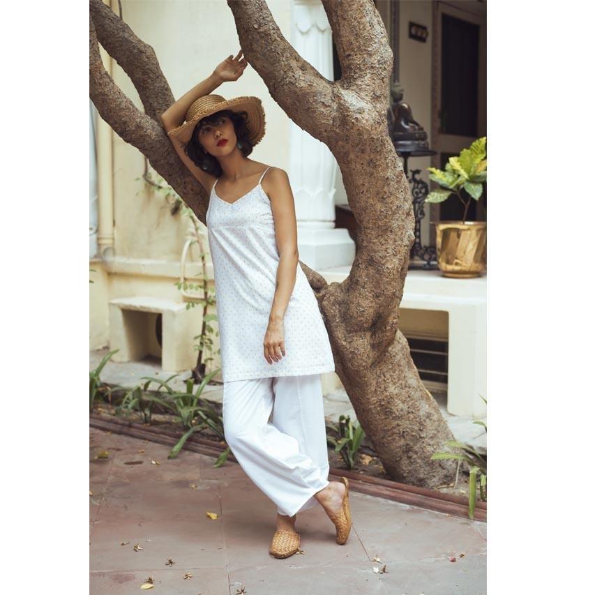 WHITE PAJAMA PANTS