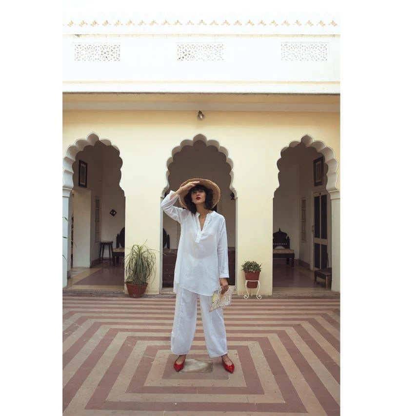 WHITE PAJAMA PANTS