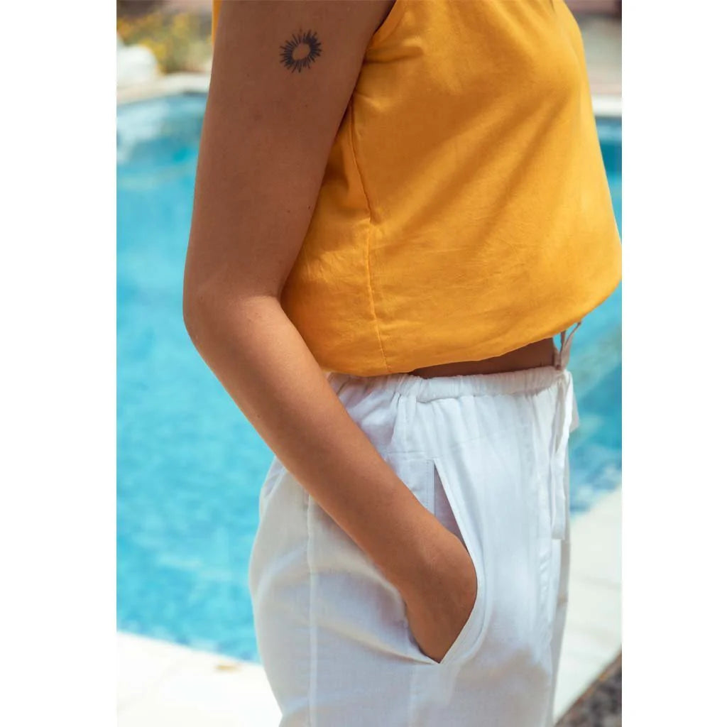 WHITE PAJAMA PANTS