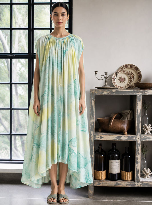 AQUA GATHER DRESS