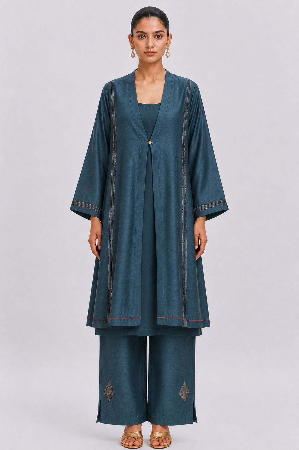 11 KALI KURTA SET (DARK TEAL)