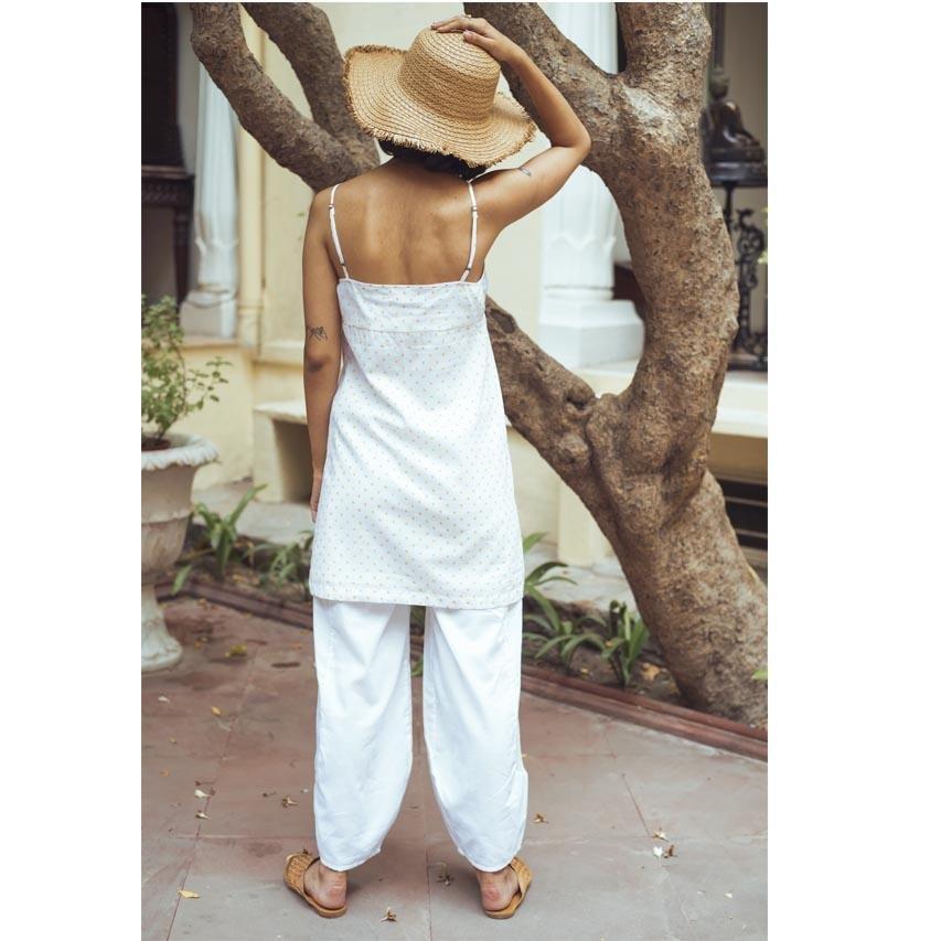 WHITE PAJAMA PANTS (Pants-White) - Tokree Shop Jaipur