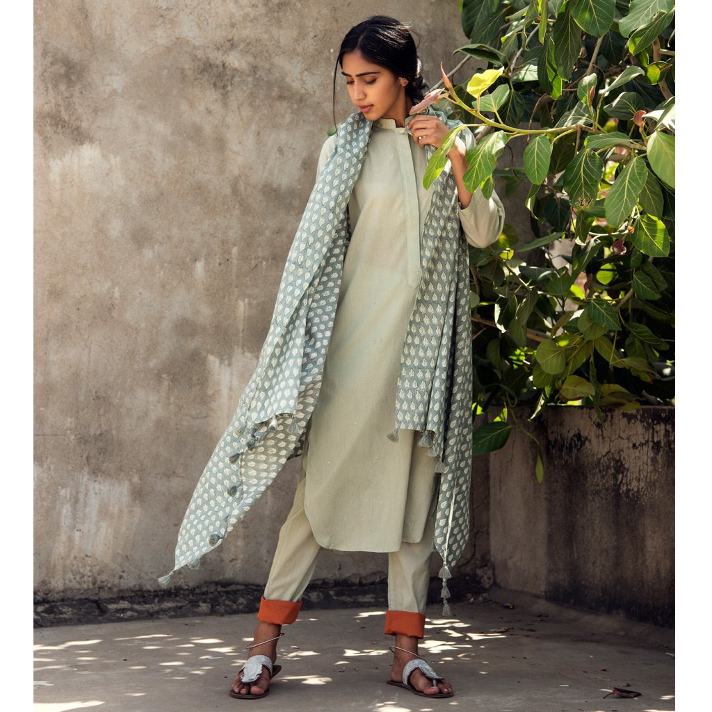 JAVED KAIR (Kurta/Dress-Sage Green) - Tokree Shop Jaipur