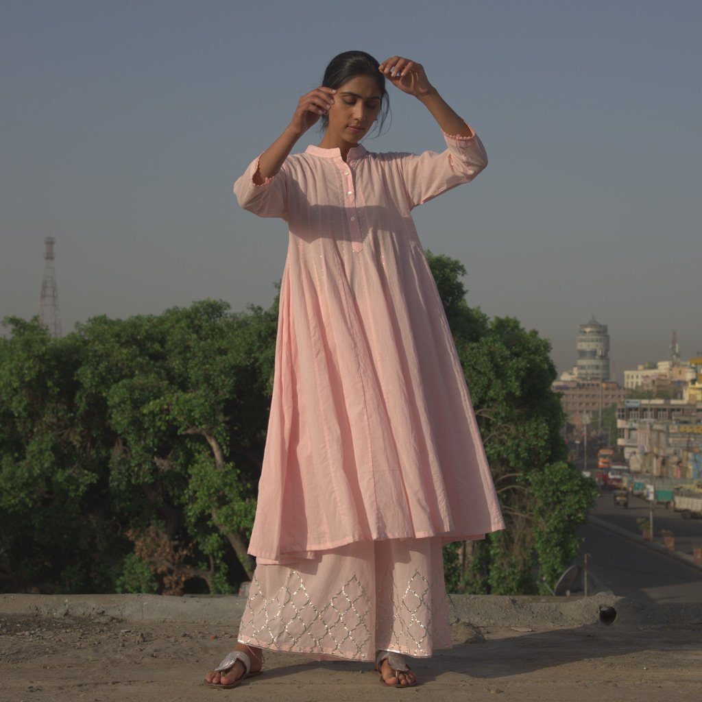 BODHI (Kurta/Dress-Powder Pink) - Tokree Shop Jaipur