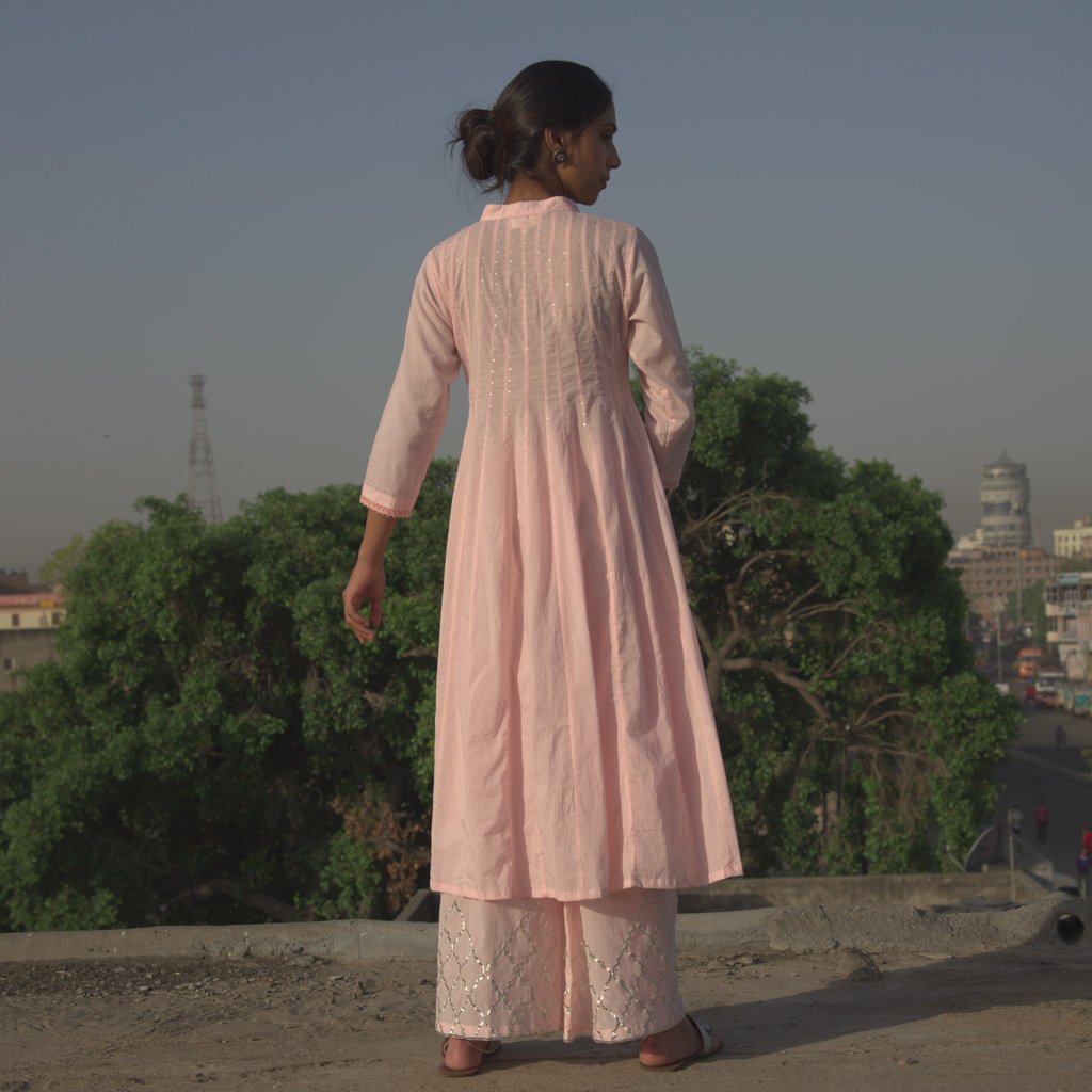 BODHI (Kurta/Dress-Powder Pink) - Tokree Shop Jaipur