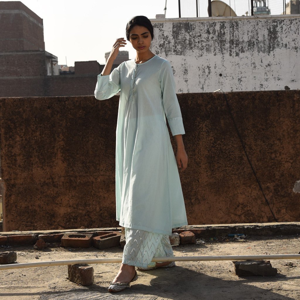 MOHI (Kurta/Dress-Aqua) - Tokree Shop Jaipur
