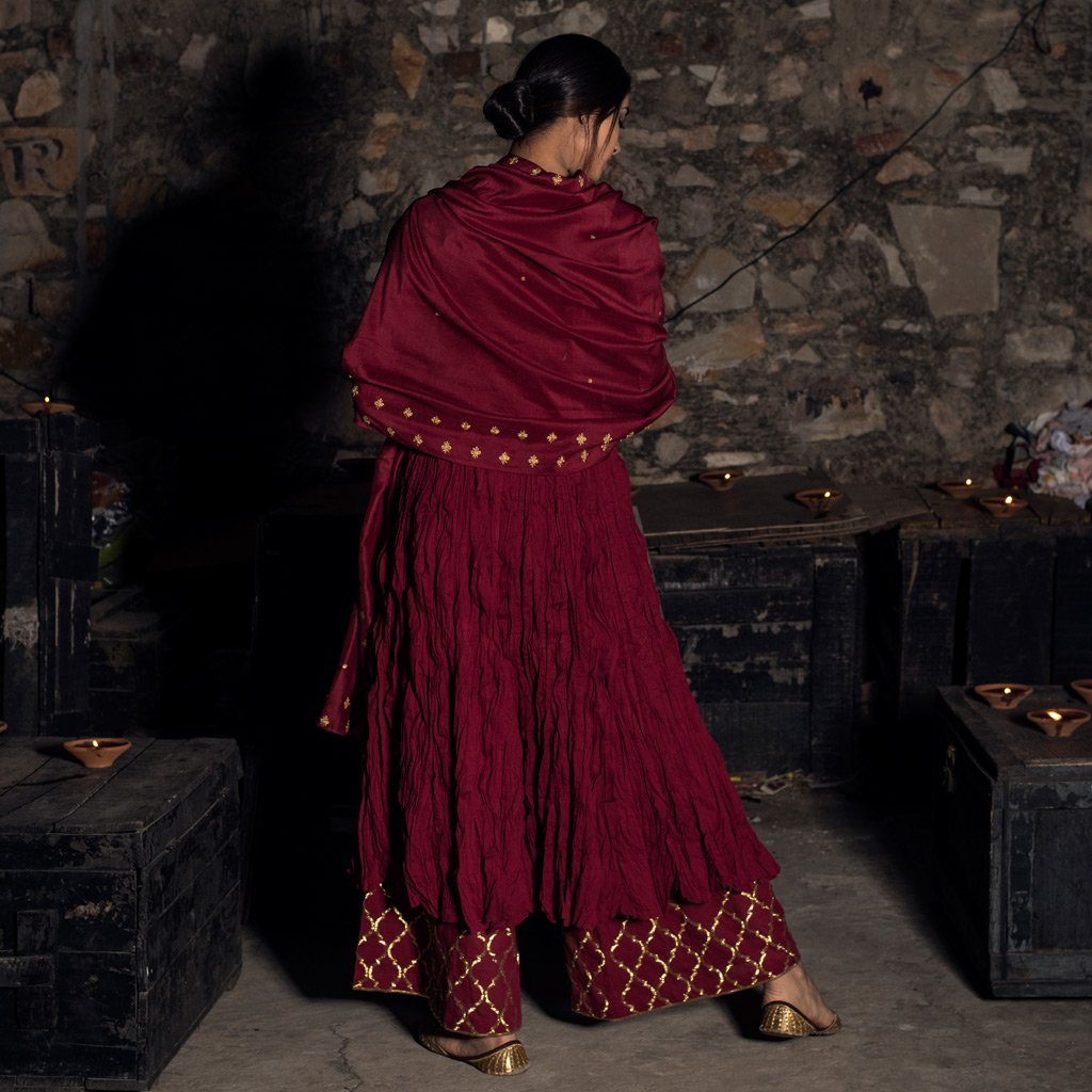 HARITA (Kurta/Dress-Maroon) - Tokree Shop Jaipur