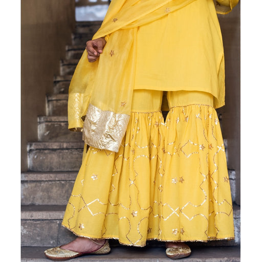 AMEERA (Sharara-Yellow) - Tokree Shop Jaipur