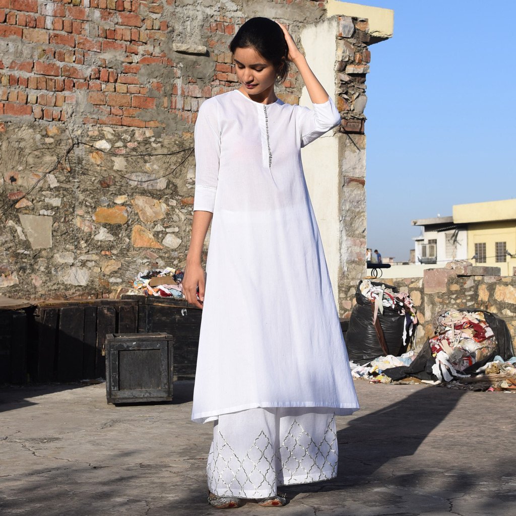 CHAMELI (Kurta/Dress-WHITE) - Tokree Shop Jaipur