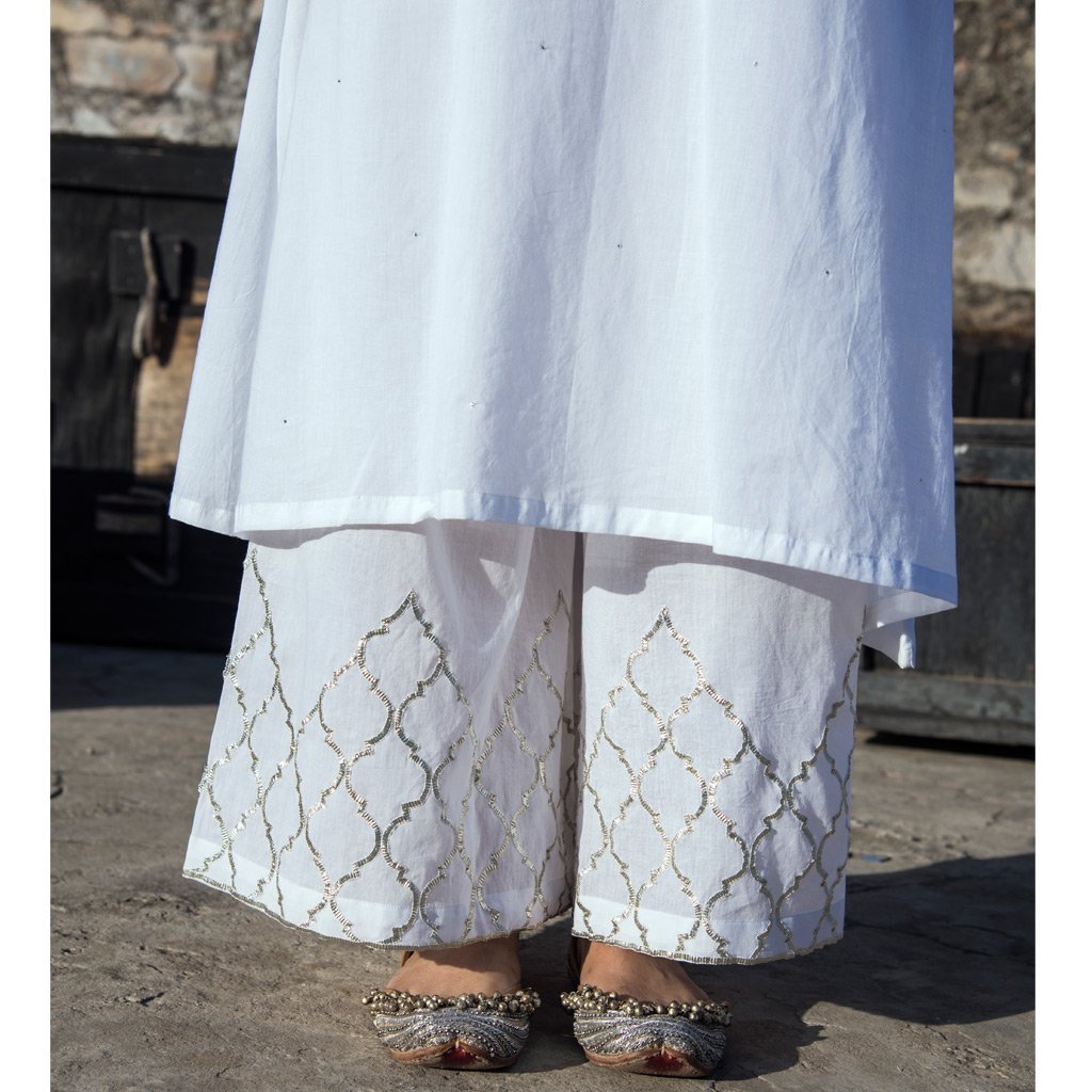 Mystic Magic Widelegged Chikan Lace PantsPlus Size ClothingWaist Size  3064  THE PLUS SIZE STORE by Meera Creations