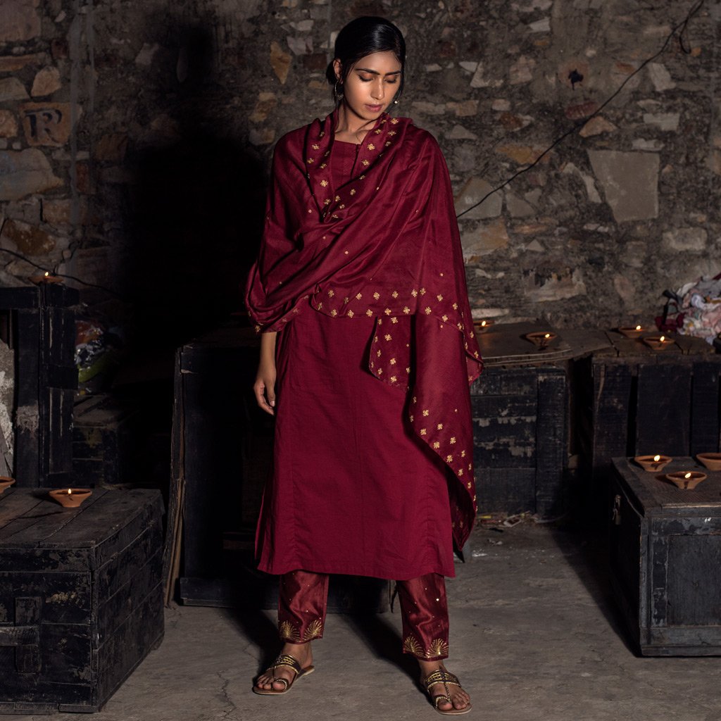 SEEMA (Kurta/Dress-Maroon) - Tokree Shop Jaipur