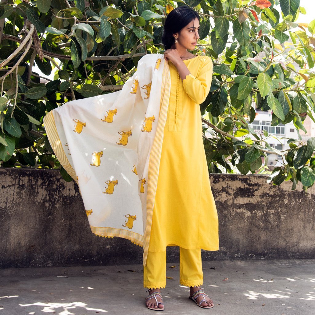 BINDU (Kurta/Dress-Yellow) - Tokree Shop Jaipur