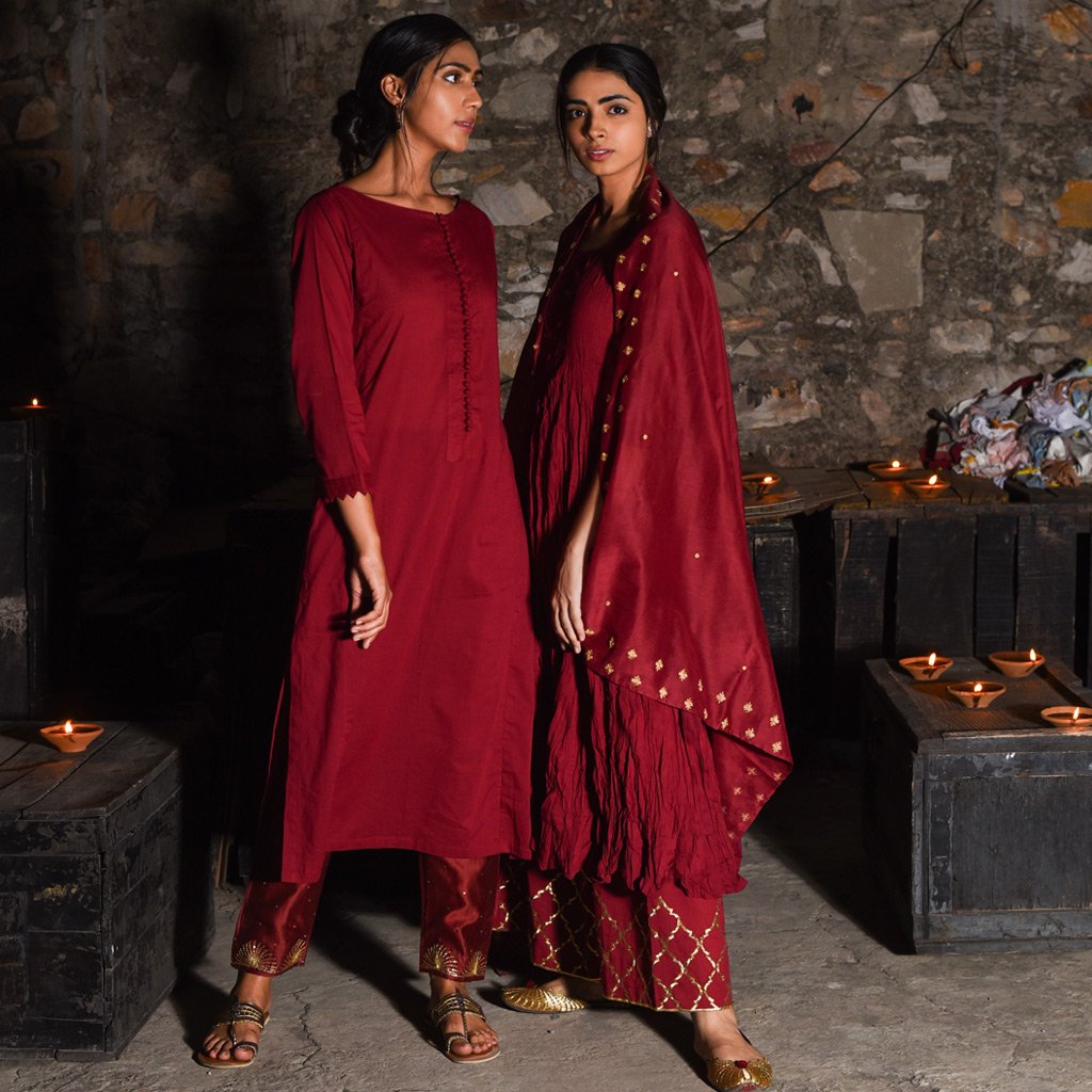 SEEMA (Kurta/Dress-Maroon) - Tokree Shop Jaipur