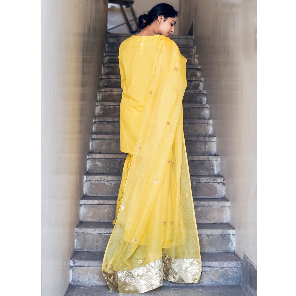AMEERA (Sharara-Yellow) - Tokree Shop Jaipur