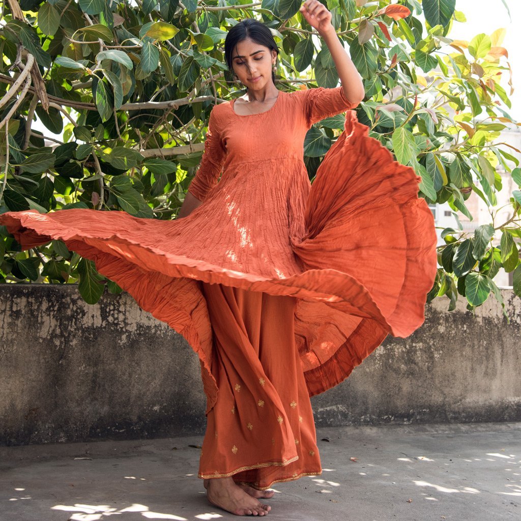 INIYA (Kurta/Dress-Rust) - Tokree Shop Jaipur