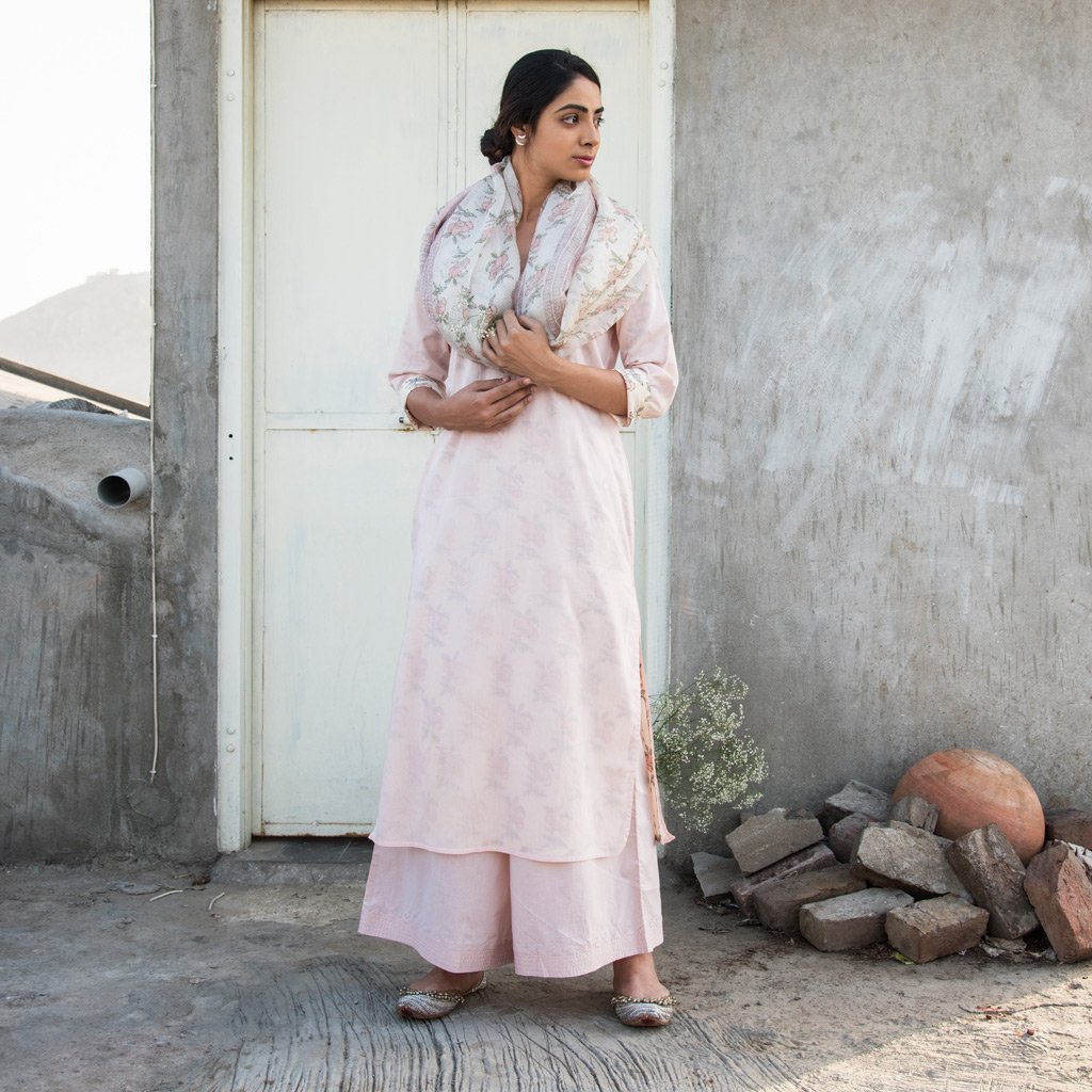 ABEER (Dupatta-Rosy Print) - Tokree Shop Jaipur