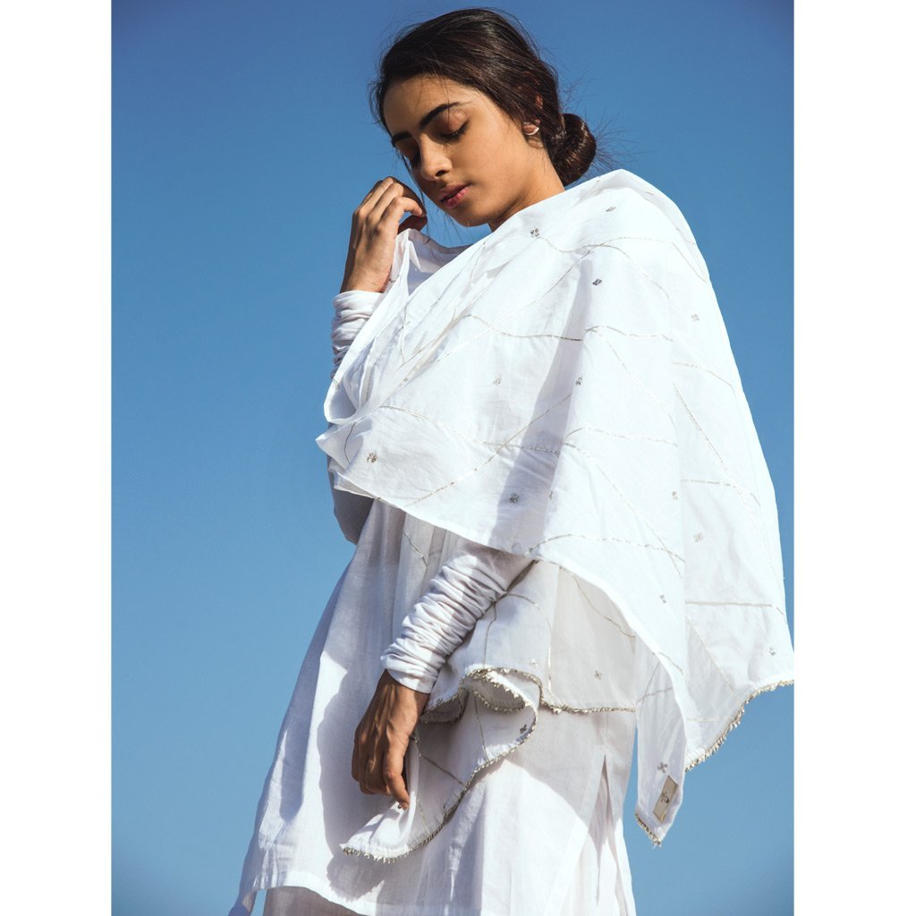 AZMA (Sharara-White) - Tokree Shop Jaipur