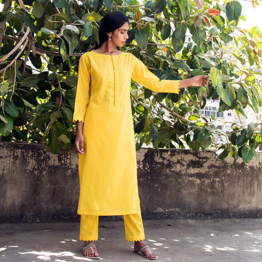 BINDU (Kurta/Dress-Yellow) - Tokree Shop Jaipur