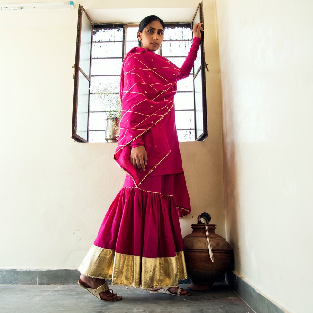 AINI (Sharara-Rani Pink) - Tokree Shop Jaipur