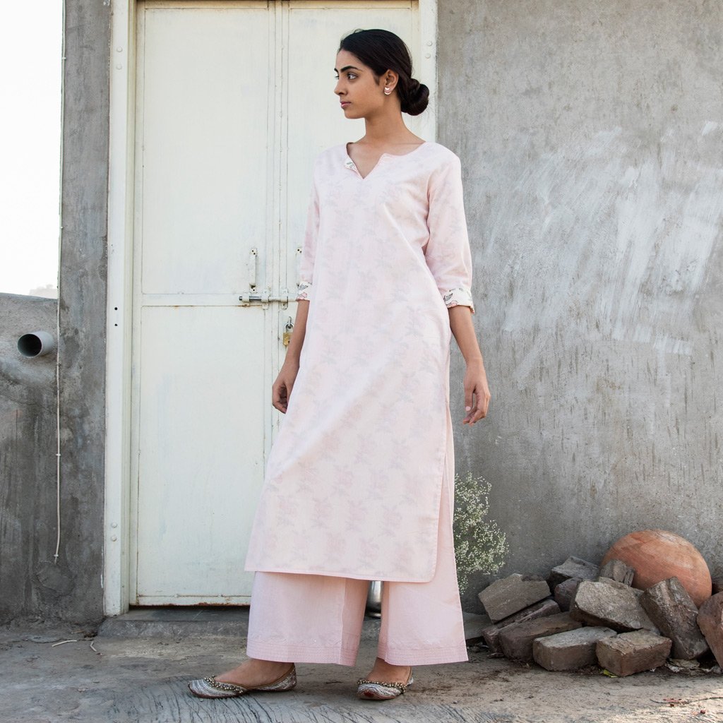 ALIYA (Kurta/Dress-Powder Pink) - Tokree Shop Jaipur