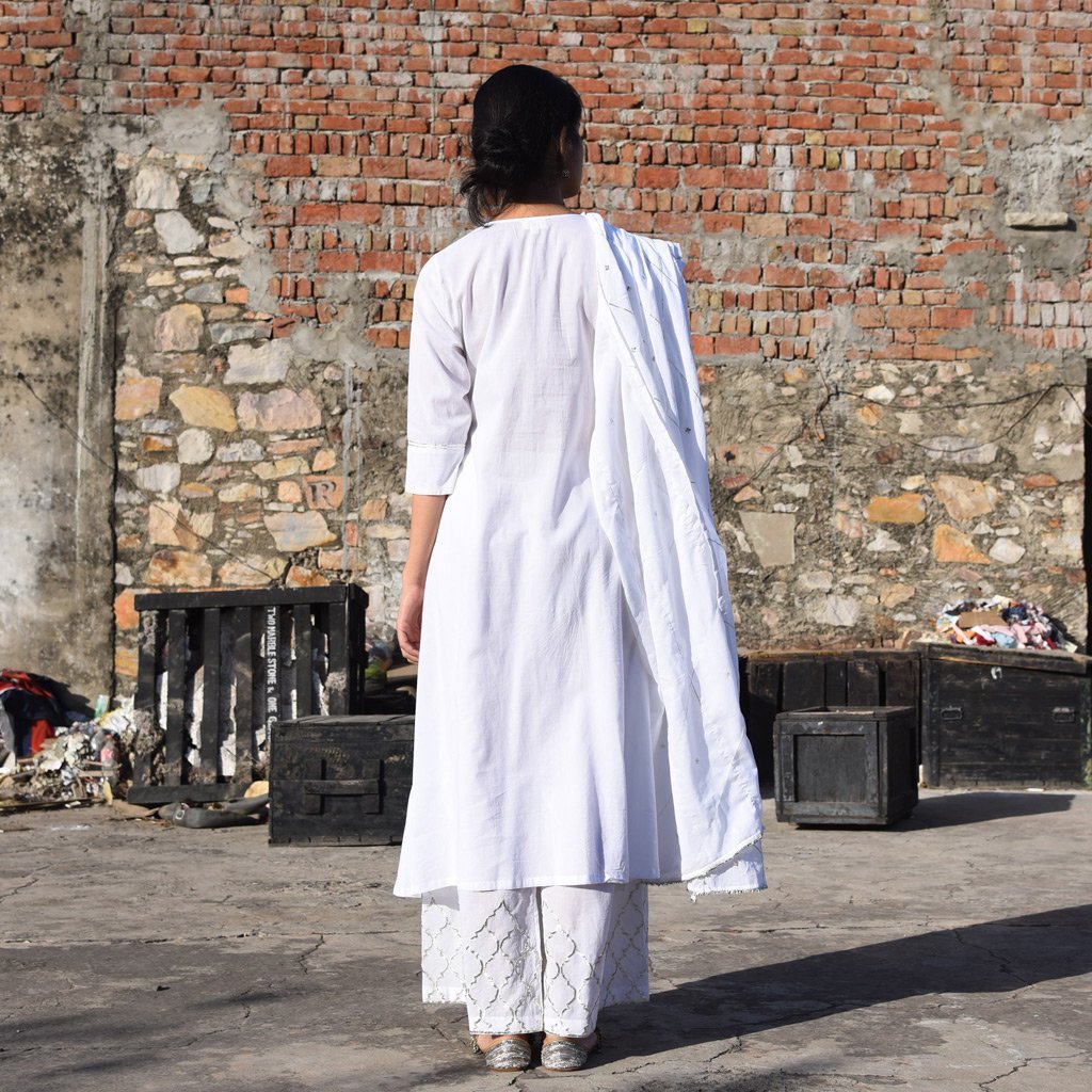 CHAMELI (Kurta/Dress-WHITE) - Tokree Shop Jaipur
