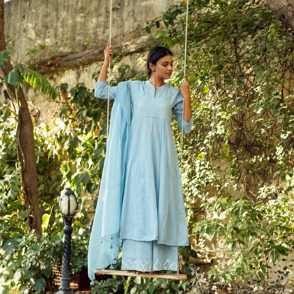 BAANI (Pant/Pajama-Sky Blue) - Tokree Shop Jaipur