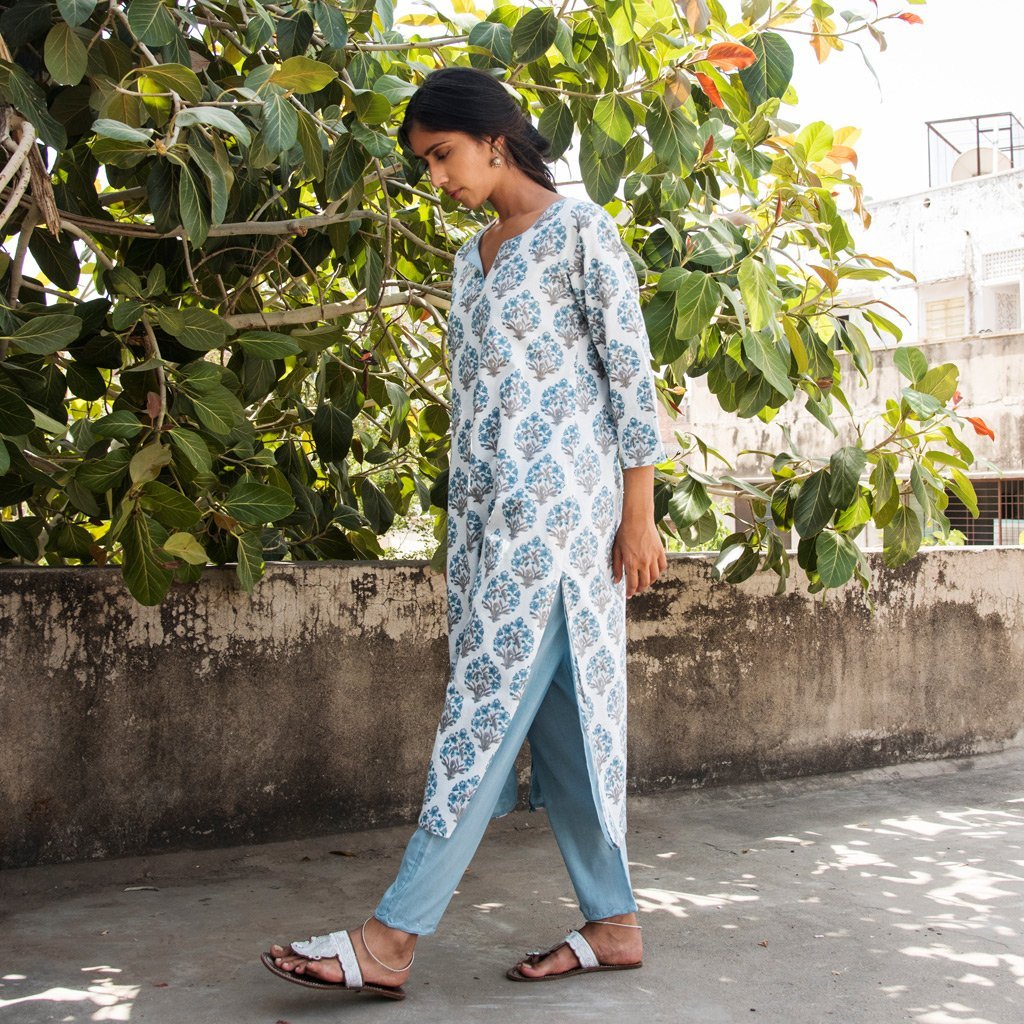 AMNA (Pant/Pajama-Sky Blue) - Tokree Shop Jaipur