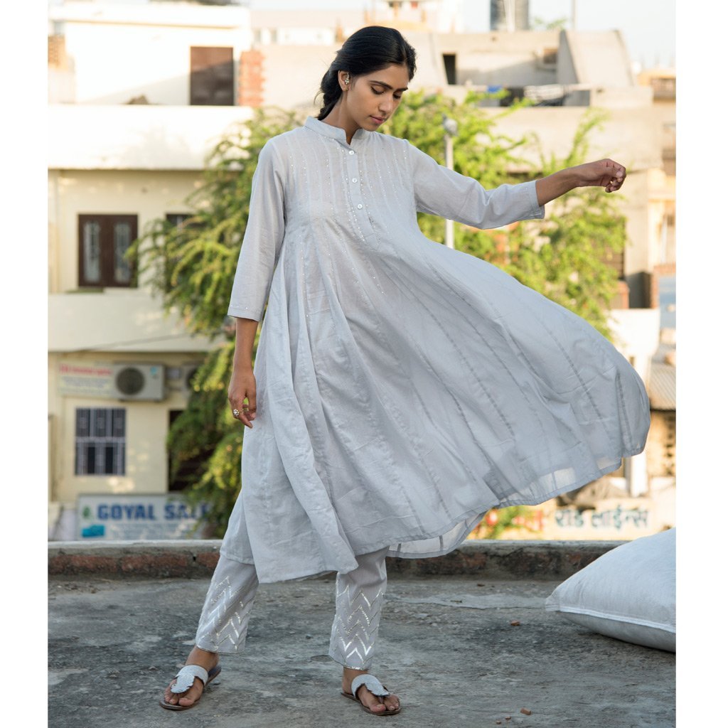 CHAANDINI (Kurta/Dress-Grey) - Tokree Shop Jaipur
