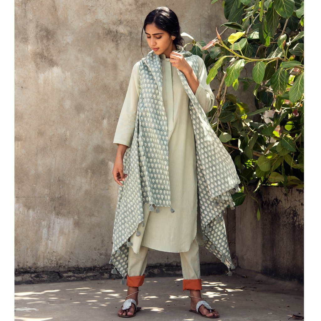 BALQUIS (Pant/Pajama-Sage Green) - Tokree Shop Jaipur