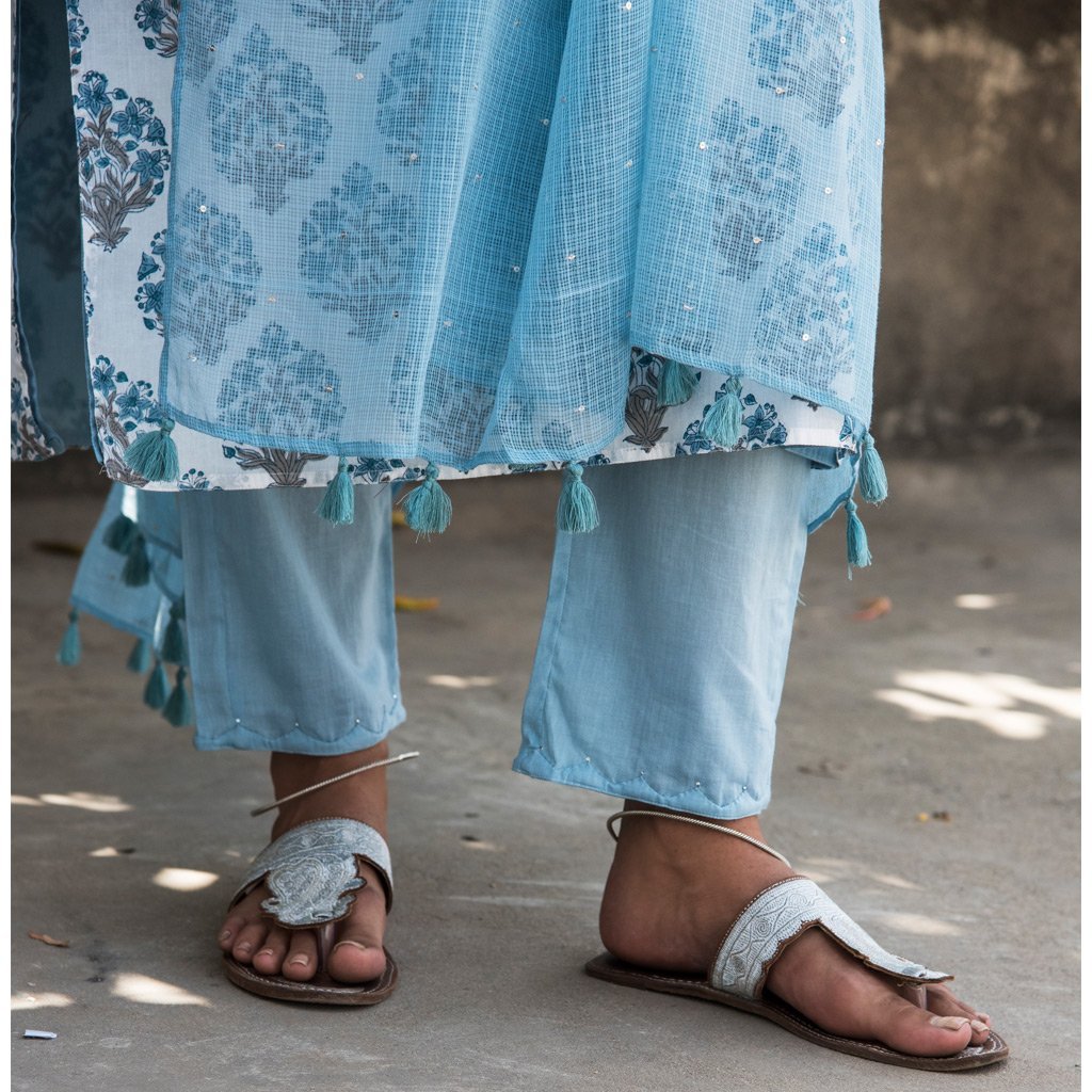 AMNA (Pant/Pajama-Sky Blue) - Tokree Shop Jaipur