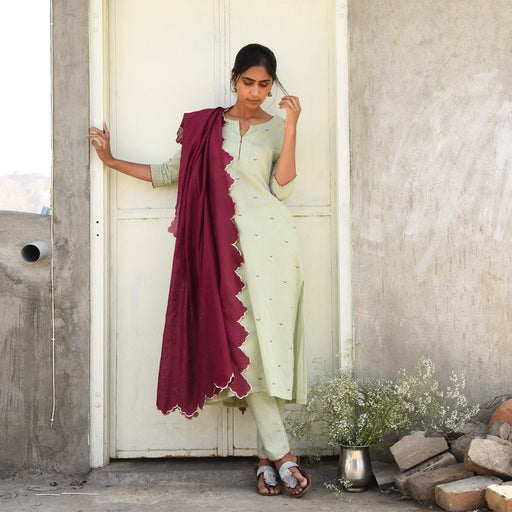 CHAAND SET (Kurta/Pant-Pista Green) - Tokree Shop Jaipur