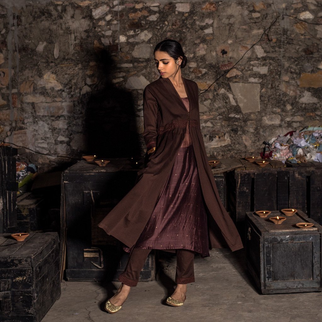 CHETNA (Dress/Kurta-Brown) - Tokree Shop Jaipur
