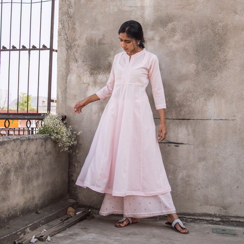 JAANVI (Pant/Pajama-Powder Pink) - Tokree Shop Jaipur