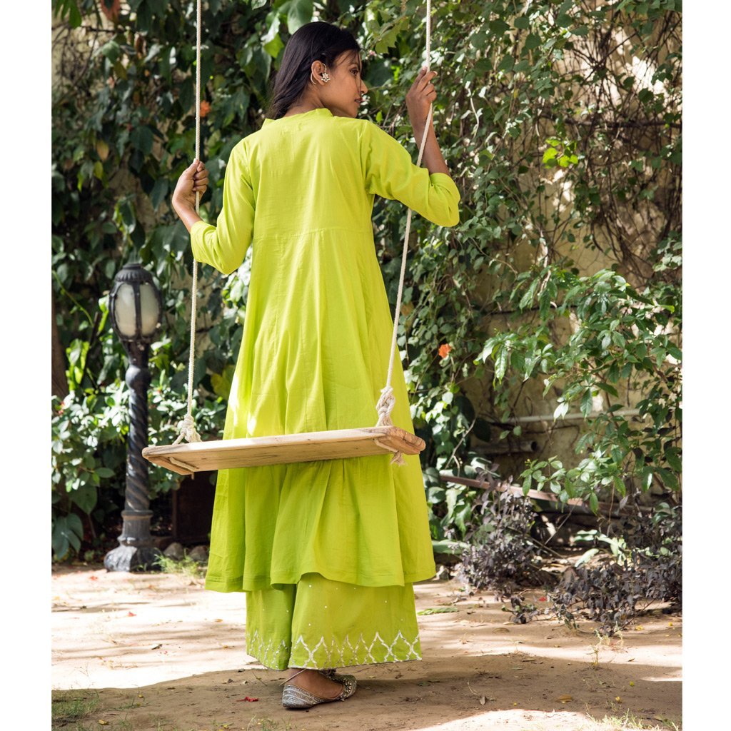 BANDITA (Pant/Pajama-Lime Green) - Tokree Shop Jaipur