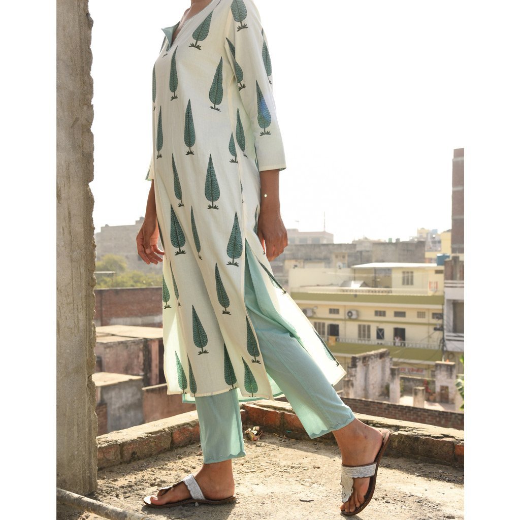 VINEETA (Kurta/Dress-Sea Green) - Tokree Shop Jaipur